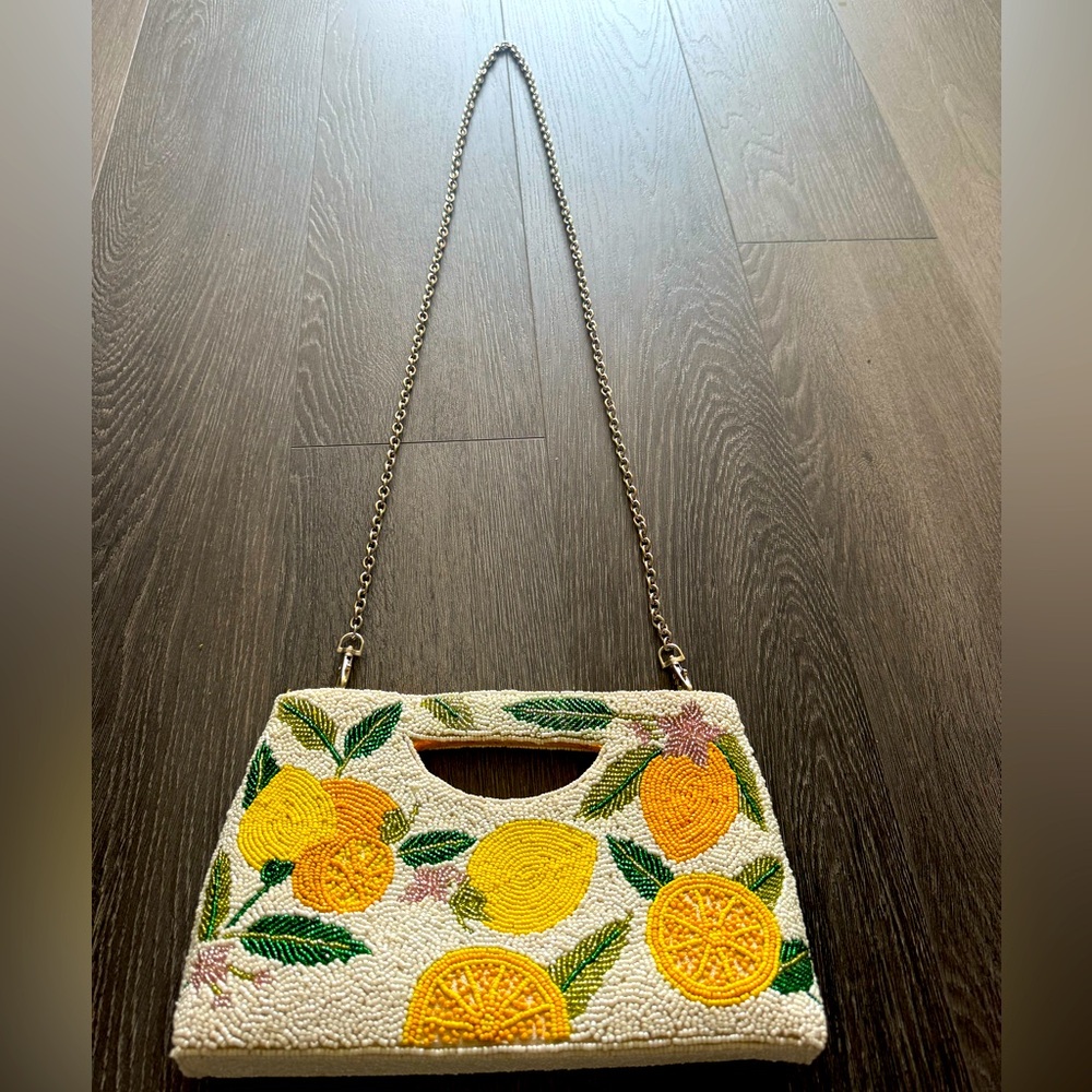 America & Beyond Make Lemonade Beaded Clutch